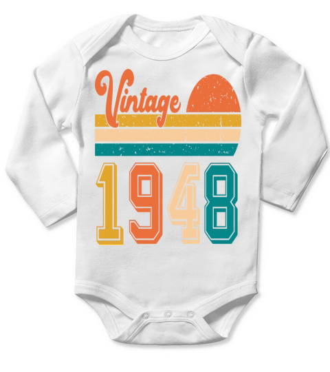Vintage 1948 birthday gift Long Sleeve Baby One-Piece