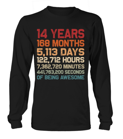 14 Years of Being Awesome Vintage 14th Birthday Long sleeved Unisex