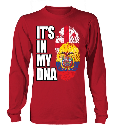 Georgian And Ecuadorian Mix Heritage DNA Flag Long sleeved Unisex