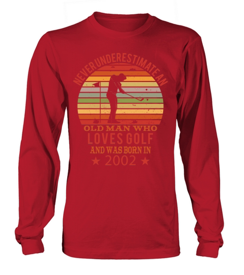 Golfing Golfplayers Vintage 2002 Birthday Long sleeved Unisex