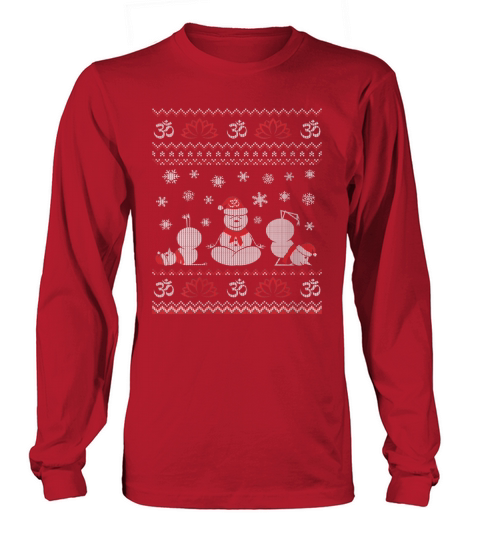 Yoga Pose Snowmen Ugly Christmas Sweater T Long sleeved Unisex