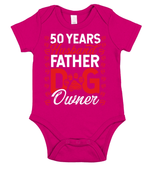 50 Year Old Husband Dad Dog Owner 50th Birthday Short Sleeve Baby One-Piece