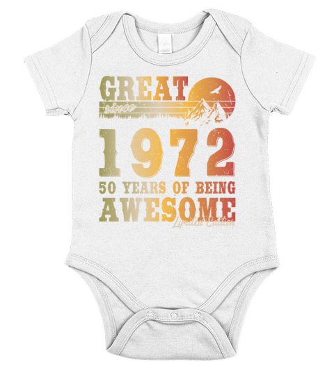 50th birthday vintage 1972 great since 1972 Short Sleeve Baby One-Piece