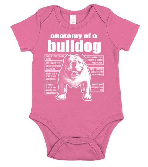 Anatomy of a Bulldog Short Sleeve Baby One-Piece