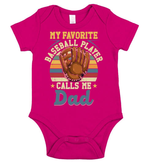 Baseball Fan Dad Father Vintage Short Sleeve Baby One-Piece