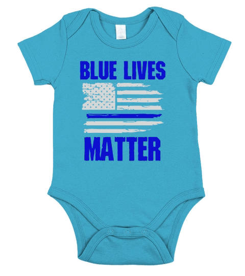 Blue Lives Matter Police Support T-Shirt Short Sleeve Baby One-Piece