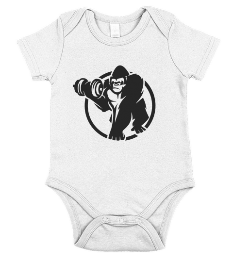 Bodybuilding ape Short Sleeve Baby One-Piece