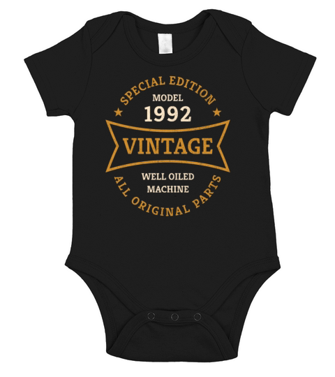 Born 1992 Vintage 30 Year Old 30th Birthday Gifts Short Sleeve Baby One-Piece