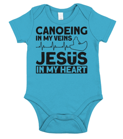 Canoe Canoeing Jesus Faith Vintage Short Sleeve Baby One-Piece