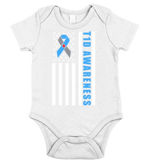Cure T1D Diabetes Type 1 Awareness Month Short Sleeve Baby One-Piece