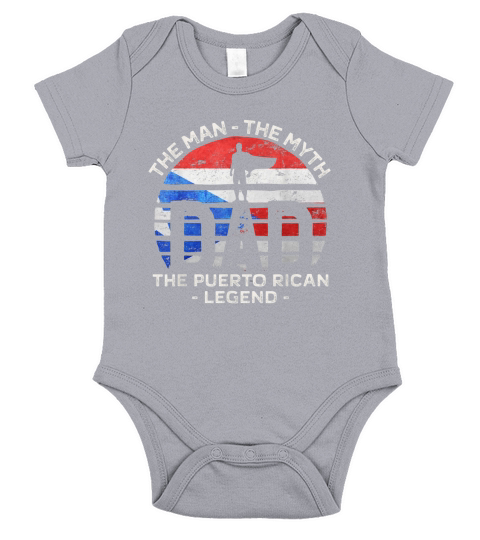 Dad The Man The Myth The Puerto Rican Legend Short Sleeve Baby One-Piece