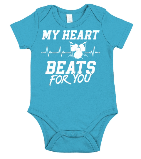 Drummer Drum Set Vintage Heart My Short Sleeve Baby One-Piece