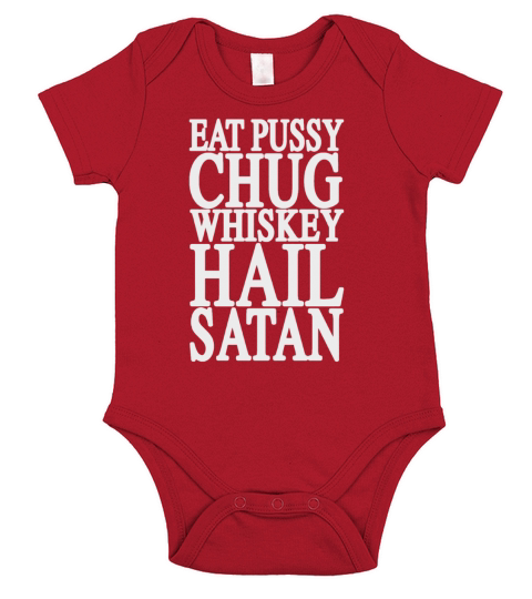 Eat pussy chug whiskey hail satan - Mens Zip Hoodie Short Sleeve Baby One-Piece