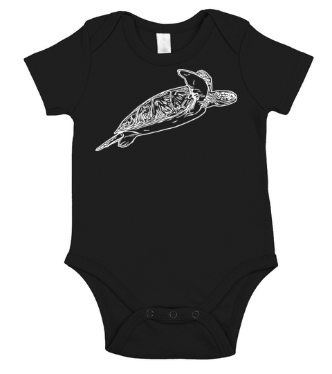 Elegant Vintage Sea Turtle Short Sleeve Baby One-Piece