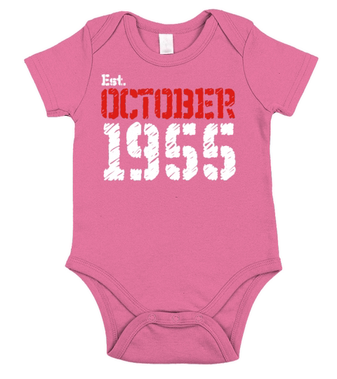 Est October 1955 65th Birthday Gifts Short Sleeve Baby One-Piece