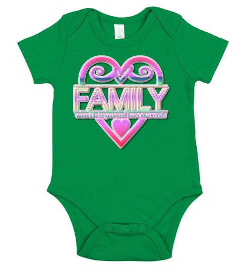Family Where Life Begins and Love Never Ends Short Sleeve Baby One-Piece