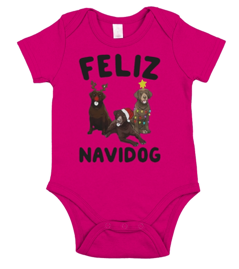 Feliz Navidog Chesapeake Bay Retriever Dog Christmas sweater Short Sleeve Baby One-Piece