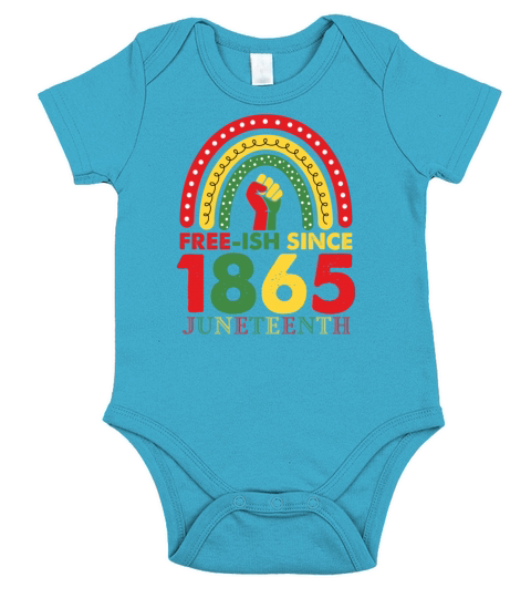 Free ish since 1865 african flag for Juneteenth Short Sleeve Baby One-Piece