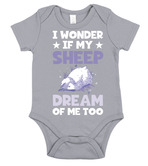 Funny Farming I Wonder If My Sheep Dream About Me Short Sleeve Baby One-Piece
