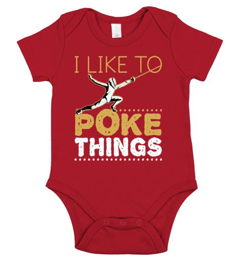 Funny Fencing Sport I Like to Poke Things Short Sleeve Baby One-Piece