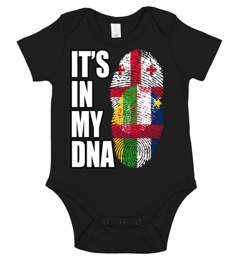 Georgian And Central African Mix Heritage DNA Flag Short Sleeve Baby One-Piece