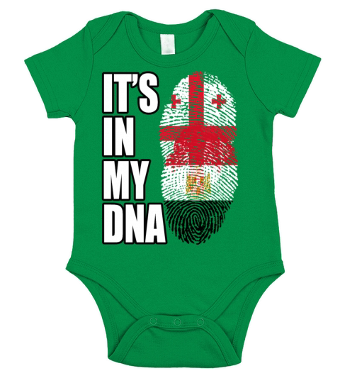 Georgian And Egyptian Mix Heritage DNA Flag Short Sleeve Baby One-Piece