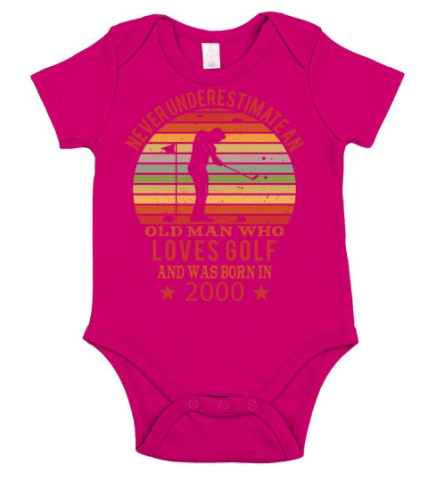 Golfing Golfplayers Vintage 2000 Birthday Short Sleeve Baby One-Piece