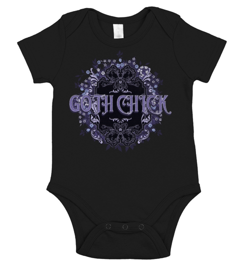 Goth Chick Black White Purple Goth Oh My Goth Short Sleeve Baby One-Piece
