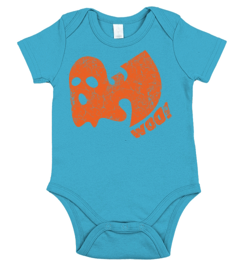 halloween ghost woo wutang orange Short Sleeve Baby One-Piece