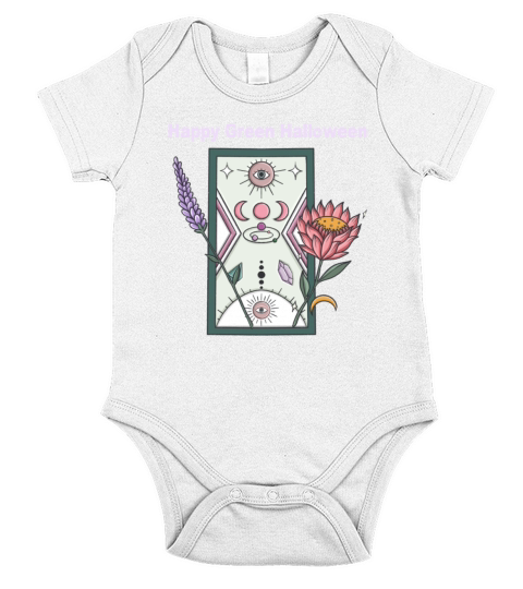 Happy Halloween Tarot Vintage Costume Short Sleeve Baby One-Piece