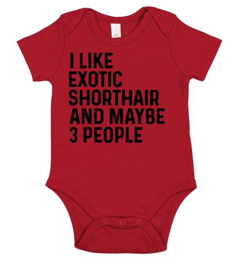 I Like Exotic Shorthair And Maybe 3 People Funny Short Sleeve Baby One-Piece