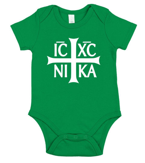 IC XC NIKA Cross T-Shirt Eastern Christian Greek Tee Shirt Short Sleeve Baby One-Piece