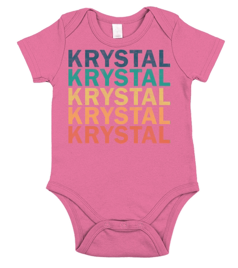 Krystal Name T Shirt - Krystal Vintage Retro Name Short Sleeve Baby One-Piece