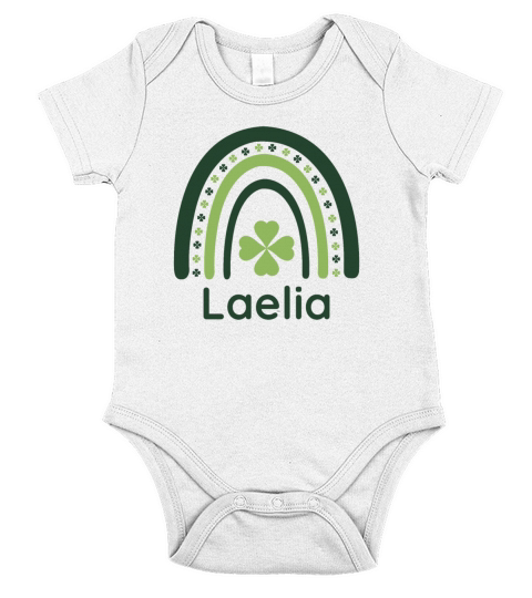 Laelia Clover Boho Rainbow Short Sleeve Baby One-Piece