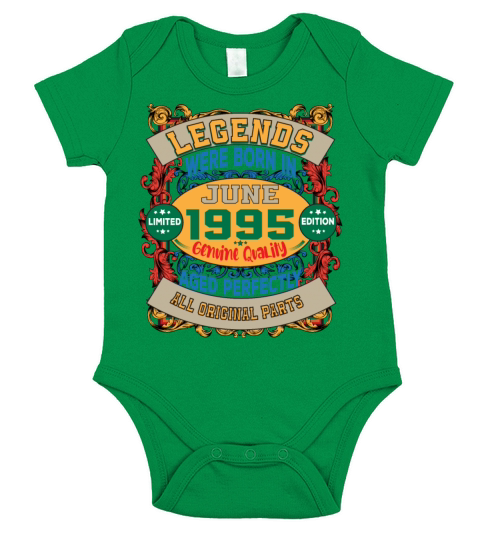 Legends Were Born In June 1995 27th Birthday Gifts Short Sleeve Baby One-Piece