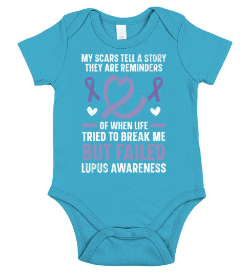 Lupus Awareness Purple Ribbon Autoimmune Disease Short Sleeve Baby One-Piece