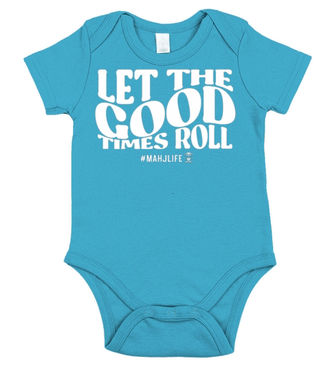 Mahj Life Groovy Quote Let the Good Times Roll W Short Sleeve Baby One-Piece