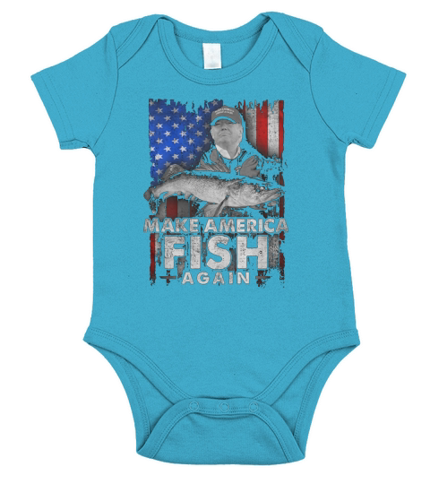 Make America Fish Again T-Shirt Short Sleeve Baby One-Piece