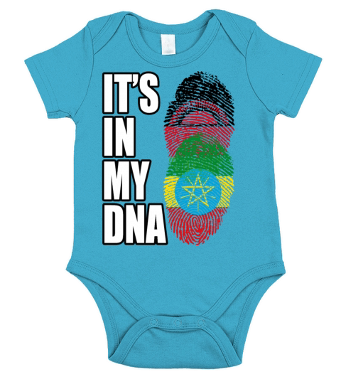 Malawian And Ethiopian Mix Heritage DNA Flag Short Sleeve Baby One-Piece