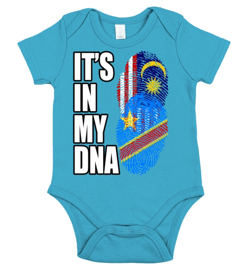 Malaysian And Congolese Mix Heritage DNA Flag Short Sleeve Baby One-Piece