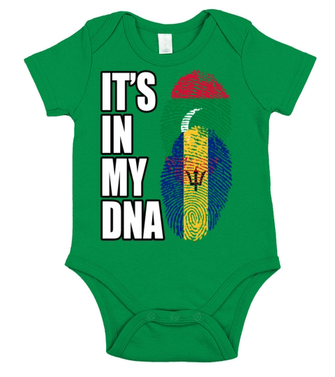 Maldivian And Barbadian Mix Heritage DNA Flag Short Sleeve Baby One-Piece