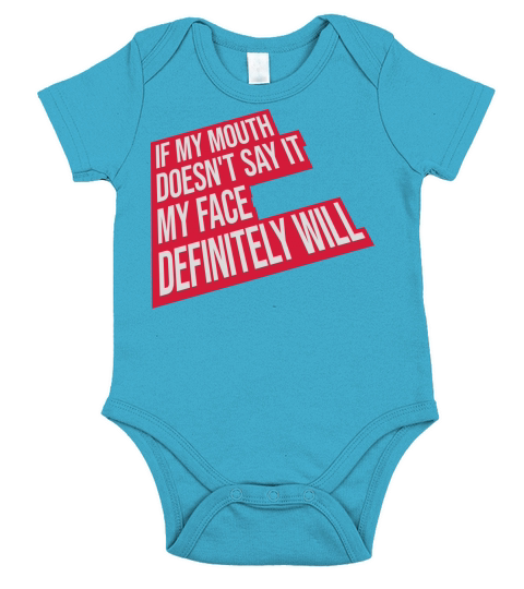 my face definitely will Short Sleeve Baby One-Piece
