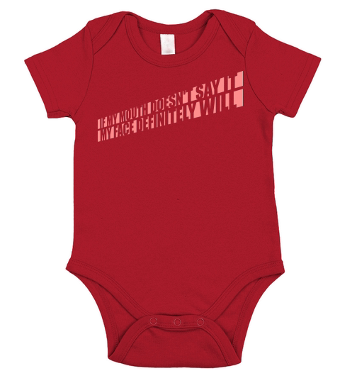 my face definitely will Short Sleeve Baby One-Piece