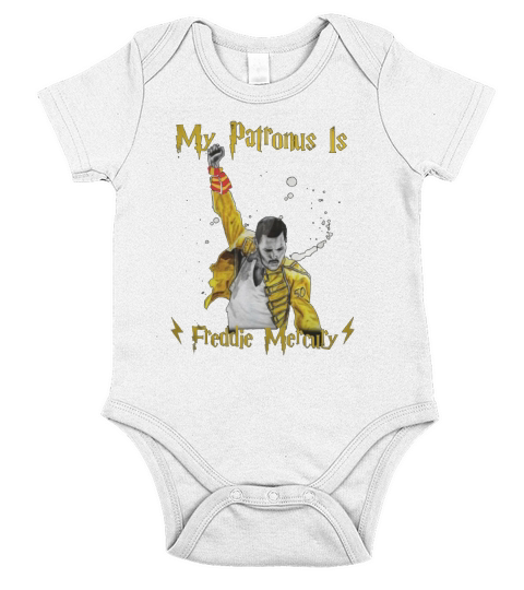 My patronus is Freddie Mercury Short Sleeve Baby One-Piece