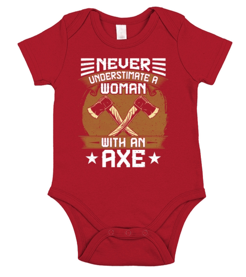 Never Underestimate a Woman with an Axe - Ax Throw Short Sleeve Baby One-Piece