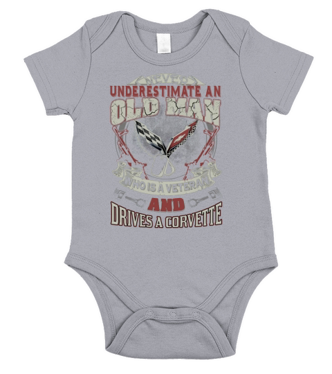 Never Underestimate Veteran Corvette Short Sleeve Baby One-Piece