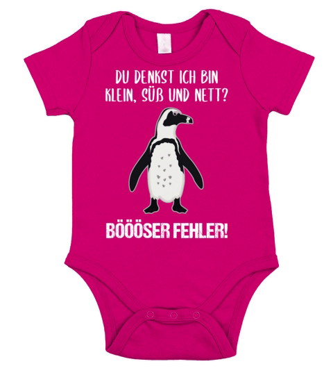 Penguin Small Sweet Nice Funny Quote Gift Short Sleeve Baby One-Piece
