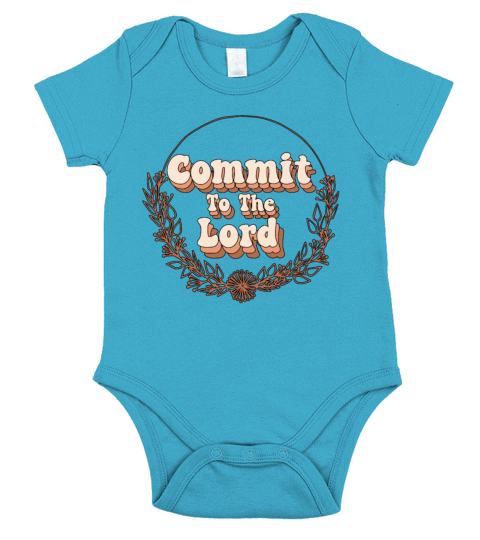 Retro Commit To The Lord Religious Christian Vinta Short Sleeve Baby One-Piece