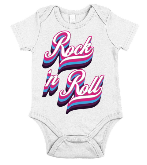 Rock n Roll 80s Retro Vintage Short Sleeve Baby One-Piece