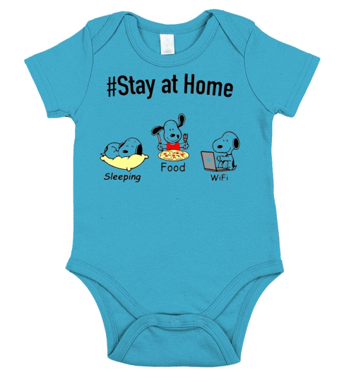 Snoopy Stay at home sleeping Food Wifi Short Sleeve Baby One-Piece